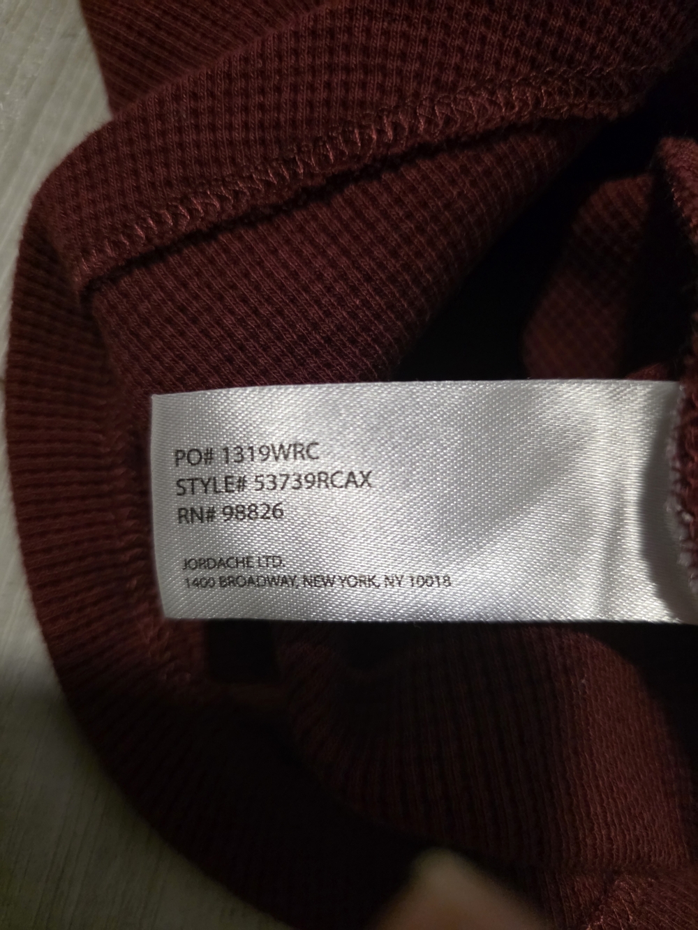 U.S. Polo Assn. Burgundy Waffle Knit Henley Top Size Small - Picture 9 of 10